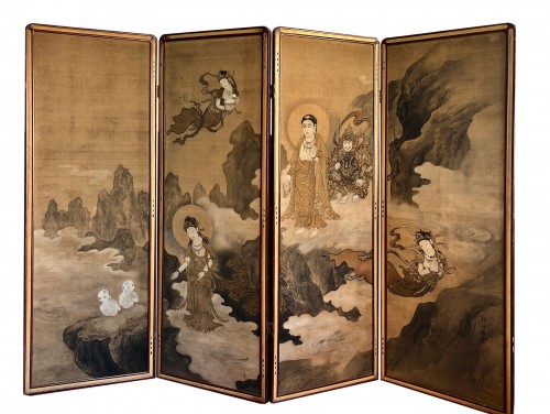 Japanese 4-Panel Screen by Akihura