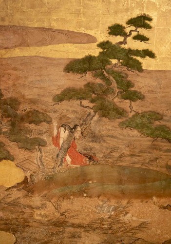 Paravent japonais à 2 panneaux Edo 17e/18e siècle - 