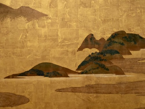  - Paravent japonais à 2 panneaux Edo 17e/18e siècle