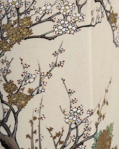 Important vase japonais en Satsuma, époque Meiji - 