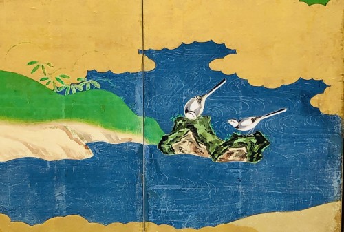 Paravent japonais à 6 panneaux - Ecole Kano - Asian Works of Art Style 