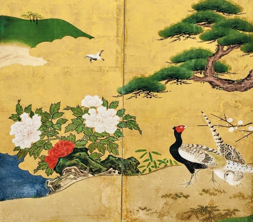 Paravent japonais à 6 panneaux - Ecole Kano - 