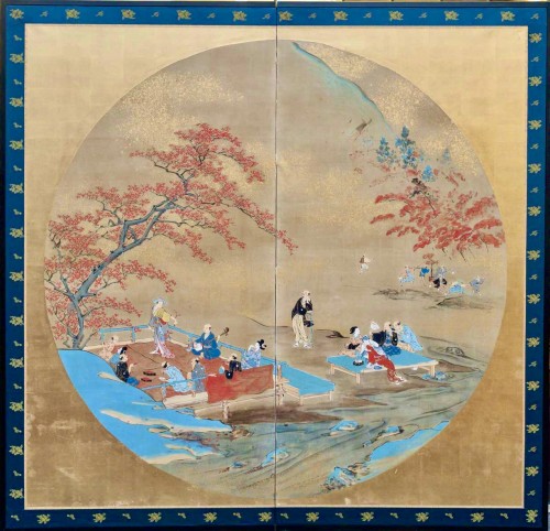 Autumn. Japanese 2-panel screen. Meiji period (1868-1912)