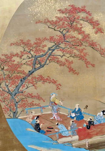 Asian Works of Art  - Autumn. Japanese 2-panel screen. Meiji period (1868-1912)