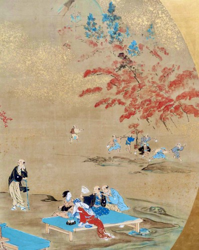 Autumn. Japanese 2-panel screen. Meiji period (1868-1912) - 
