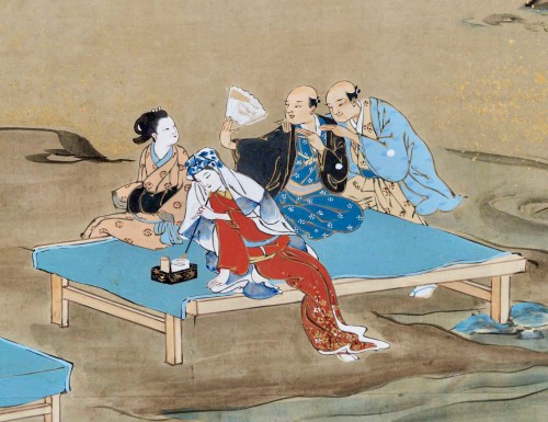 19th century - Autumn. Japanese 2-panel screen. Meiji period (1868-1912)