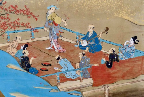 Autumn. Japanese 2-panel screen. Meiji period (1868-1912) - 