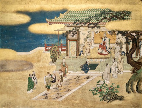 Important écran représentant l'empereur chinois Liu Heng - Arts d