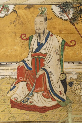  - Important écran représentant l'empereur chinois Liu Heng