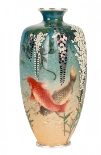 Vase japonais en cloisonné par Ogasawara Shuzo