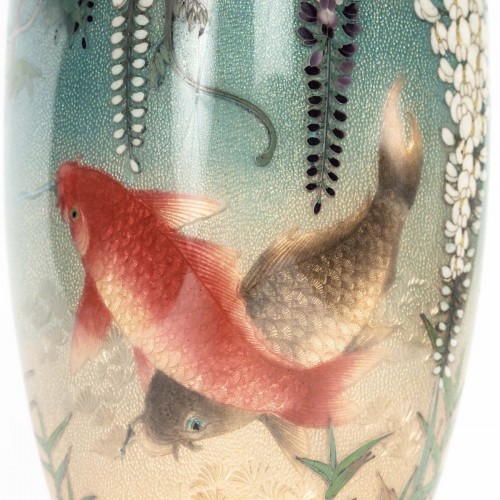 Vase japonais en cloisonné par Ogasawara Shuzo - 