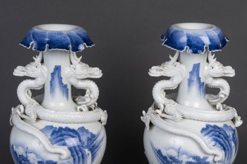 Paire de vases japonais fours d'Hirado - Arts d