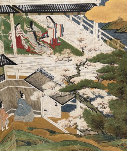 Japanese 6-panel screen Genji Monogatari 17/18th century - 