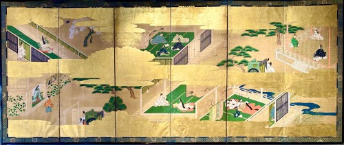 Paravent japonais à 6 panneaux - Le Dit du Genji - Arts d