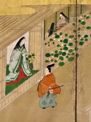 Paravent japonais à 6 panneaux - Le Dit du Genji - Tora Tori