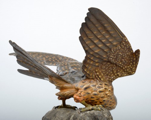 Sculpture  - Vienna Bronze - Falcon by Franz Xavier Bergmann (1861 - 1936)