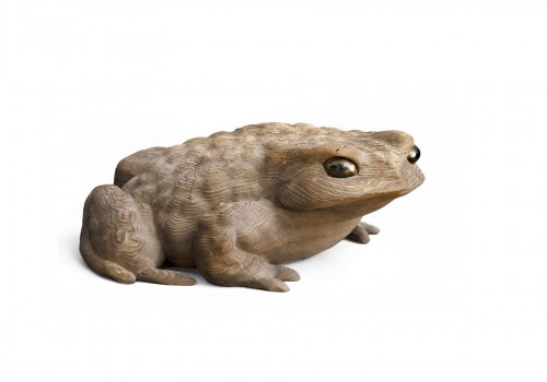 A large Japanese model of a Toad or “Kaeru”