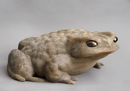 Asian Works of Art  - A large Japanese model of a Toad or “Kaeru”