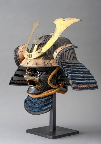 Asian Works of Art  - An iron Kabuto sujibachi with 62 plates