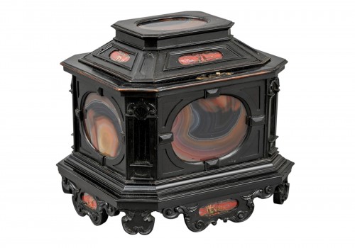 Coffret d'Augsbourg en agate peint