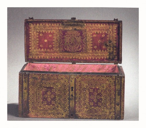 Coffret français en cuir - Mobilier Style Louis XIII