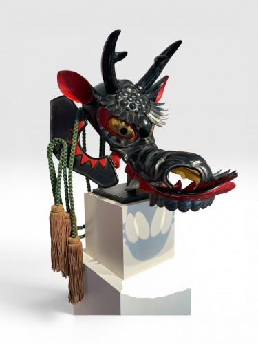 Asian Works of Art  - Samurai Horse mask Bamen, Edo