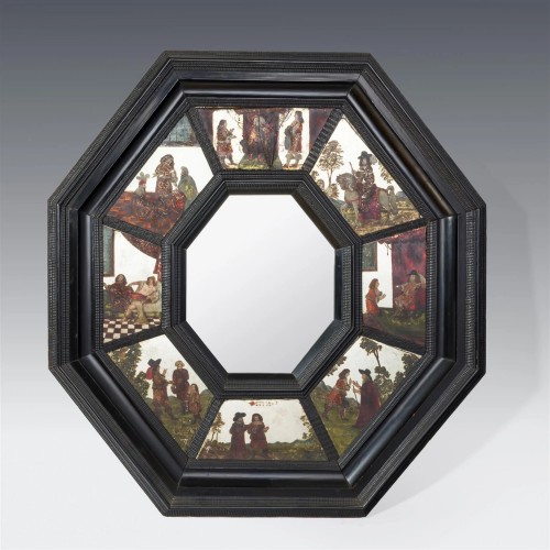 17th century - A  rare and impressive Dutch mirror.