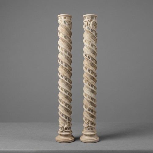 Decorative Objects  - PAIR OF COSMATESQUE COLUMNS