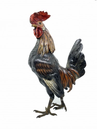 Grand coq en bronze de Vienne par Franz Bergmann