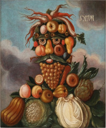 4 figures allégories des quatre saisons - Suiveur Allemand D'arcimboldo (1527-1593) - Tableaux et dessins Style 