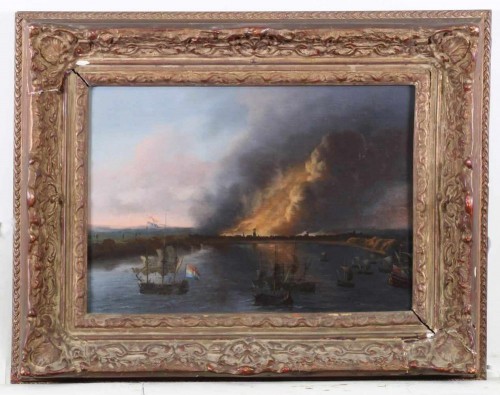 The bombardment of Dieppe 1694, attributed to Daniel Schellinks,(1627 - 1701) - 
