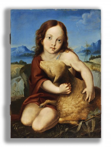 Saint Jean-Baptiste avec l’Agneau de Dieu - Peintre du XIXe siècle - Torres Nieto Fine Arts