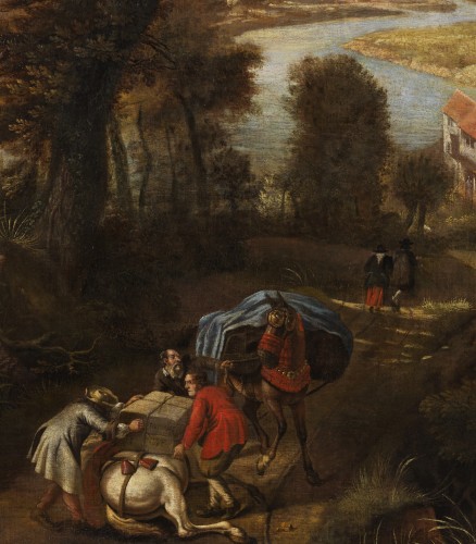 Jan Siberechts (1627 - 1703) - Paysage fluvial - Tableaux et dessins Style Louis XIII