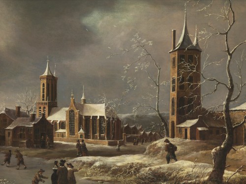 Jan Abrahamsz Beerstraaten  (1622 – 1666) Winter Pleasures before the Village - Louis XIII