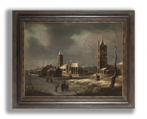 Louis XIII - Jan Abrahamsz Beerstraaten  (1622 – 1666) Winter Pleasures before the Village