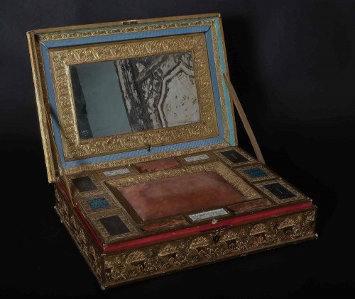 Objects of Vertu  - Paper Mache sawing Box, Paris Empire Period Circa 1800 