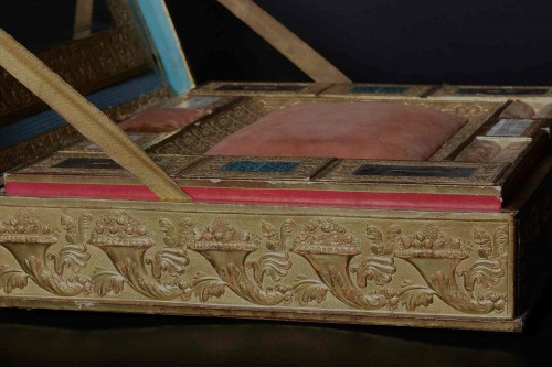 Paper Mache sawing Box, Paris Empire Period Circa 1800  - 
