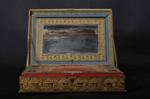 19th century - Paper Mache sawing Box, Paris Empire Period Circa 1800 
