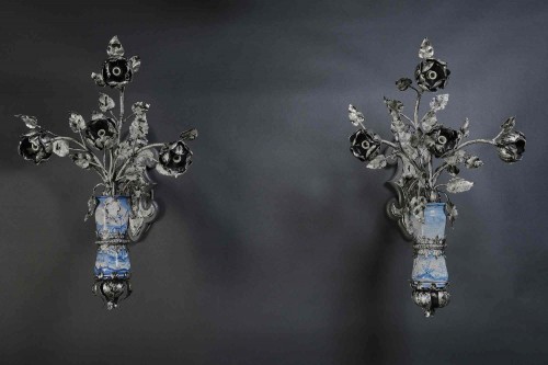 Pair Of Large Sconces With Albarelli From The 18th, Italy Early 20t - 