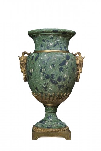 Important Scagliola Vase With Gilt Bronzes, Rome, Mid-19th Century