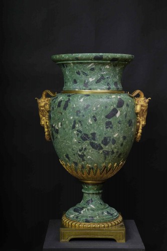 Decorative Objects  - Important Scagliola Vase With Gilt Bronzes, Rome, Mid-19th Century