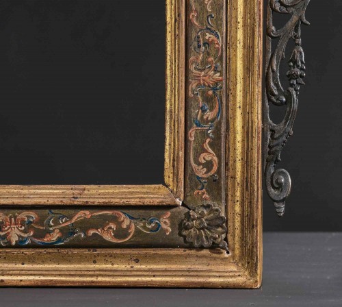 17th century - Miniature Frame With Silvered Bronze Decorations And Paintings, Rome 17th