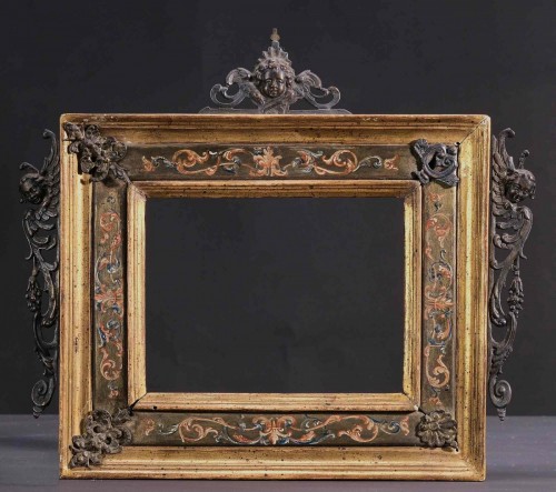 Miniature Frame With Silvered Bronze Decorations And Paintings, Rome 17th - Louis XIII