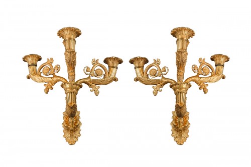 Paire d'appliques Charles X en bronze doré, Paris vers 1830