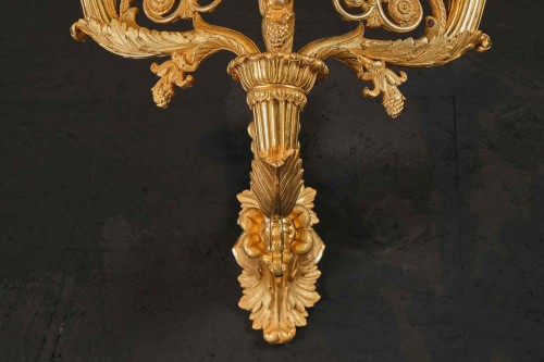 Luminaires Appliques - Paire d'appliques Charles X en bronze doré, Paris vers 1830