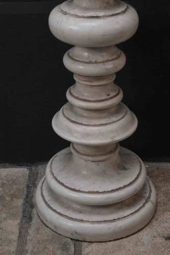 17th century - A Pair Of Monumental Carrara Marble Candlesticks, 17th Century Rome