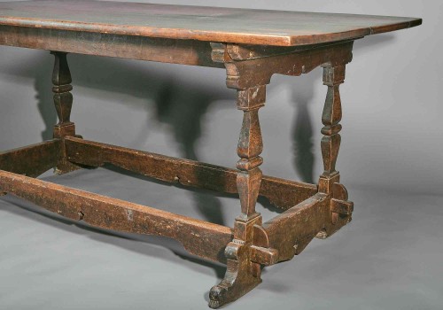 Furniture  - Old Walnut Table In Its Original State, Tuscany Late 17th Century