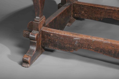 17th century - Old Walnut Table In Its Original State, Tuscany Late 17th Century