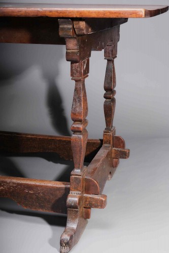 Old Walnut Table In Its Original State, Tuscany Late 17th Century - Louis XIII