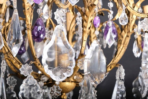 Lighting  - Chandelier In Rock Crystal And Amethyst, Rome 19th